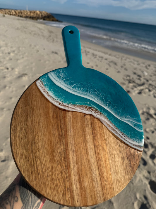 Resin Art Cheese Board  |  Ocean Inspired Artwork Australia