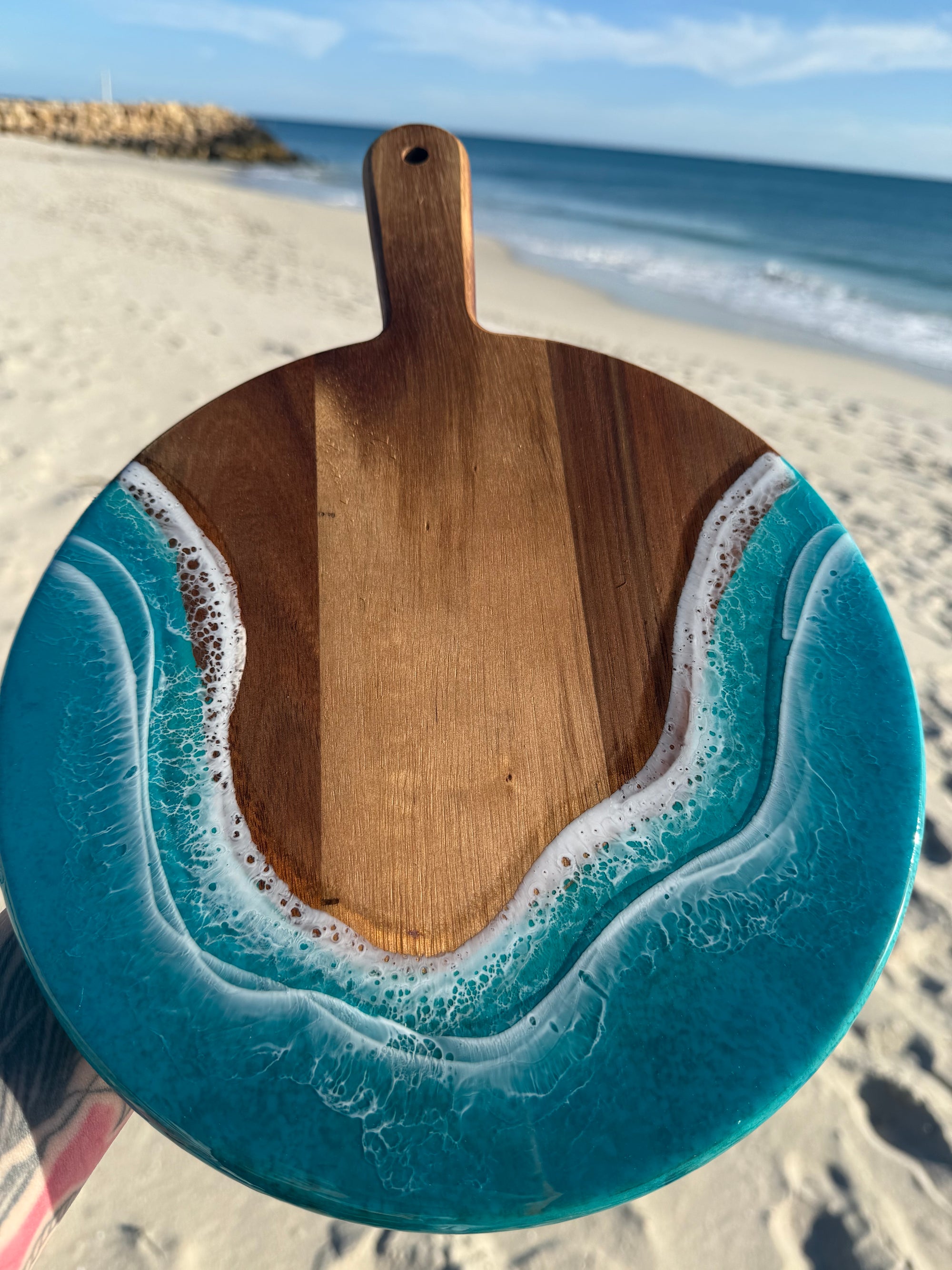 Resin Art Cheese Board  |  Ocean Inspired Artwork Australia