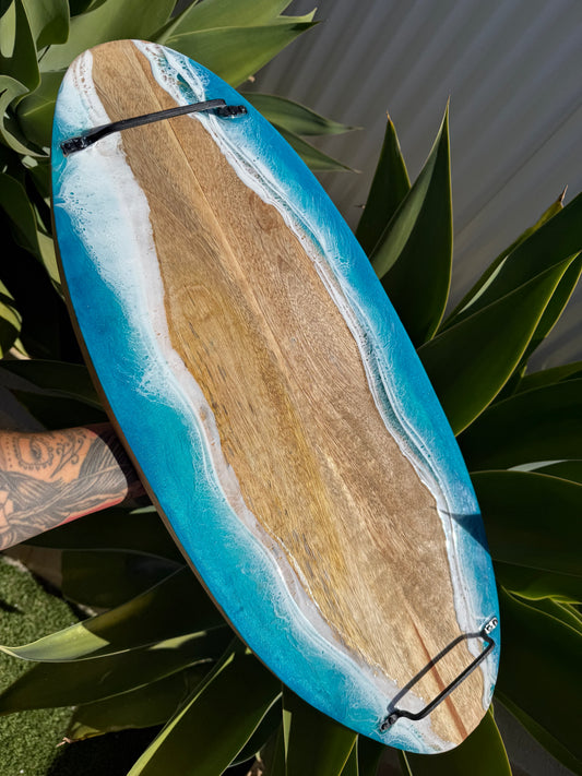 Resin Art Thick Serving Board XL |  Ocean Inspired Artwork Australia
