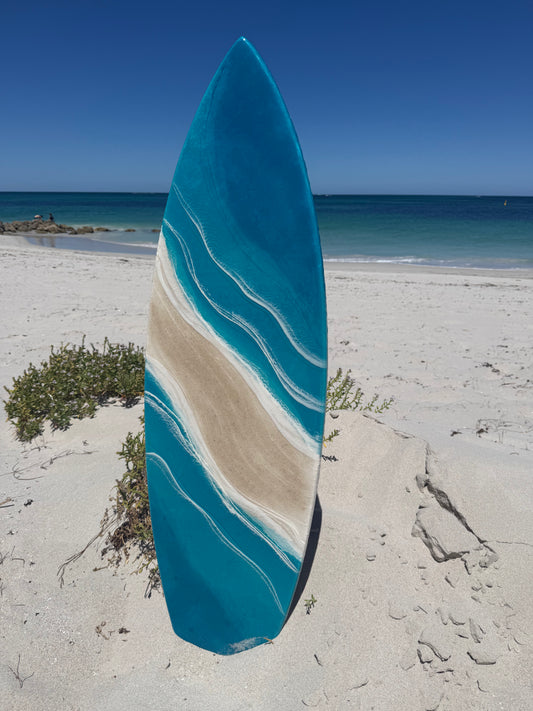 My Island Home Resin Surfboard  |  Ocean Inspired Resin Wall Art