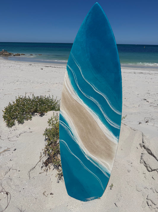 My Island Home Resin Surfboard  |  Ocean Inspired Resin Wall Art