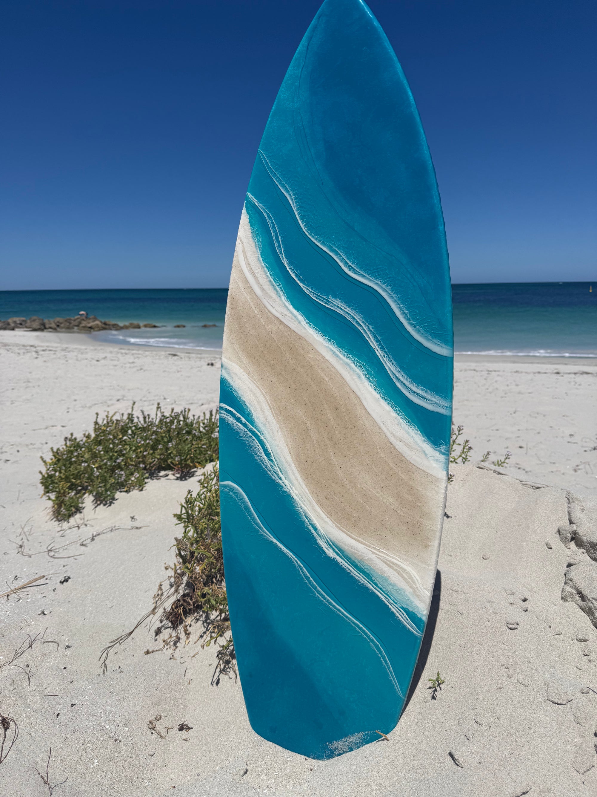 My Island Home Resin Surfboard  |  Ocean Inspired Resin Wall Art