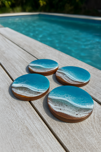 Ocean Coasters  |  Ocean Inspired Resin Art