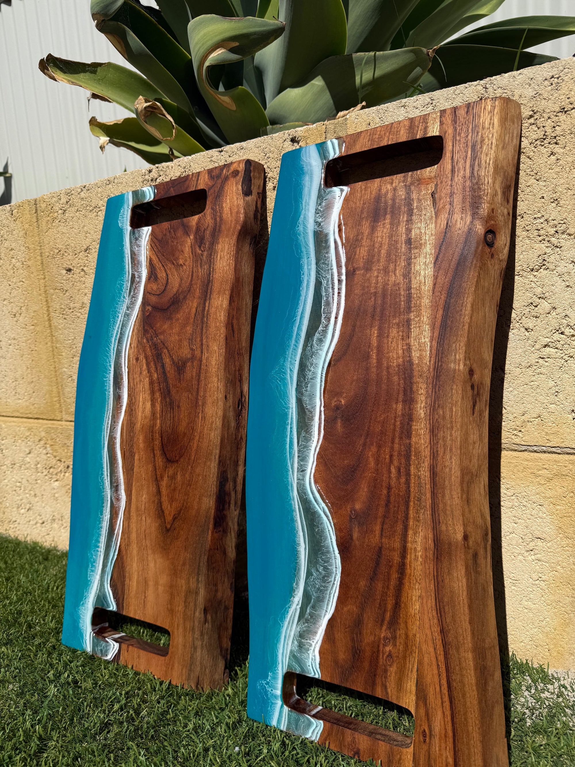 Ocean Inspired Resin Serving Boards